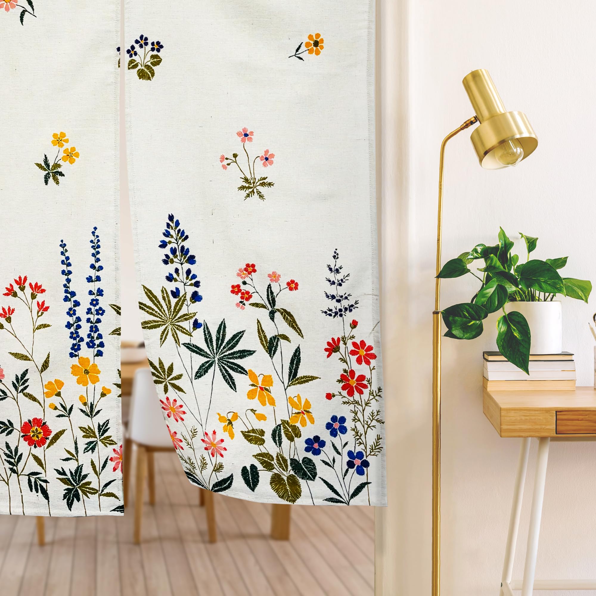 北欧のれん　追加分 のれん 暖簾 おしゃれ カーテン 150cm 間仕切り 目隠し 北欧 花柄